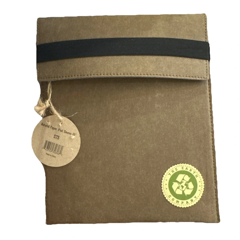 NWT The Earth Company Natural iPad 10in Protective Felt Lined Sleeve For Tablets